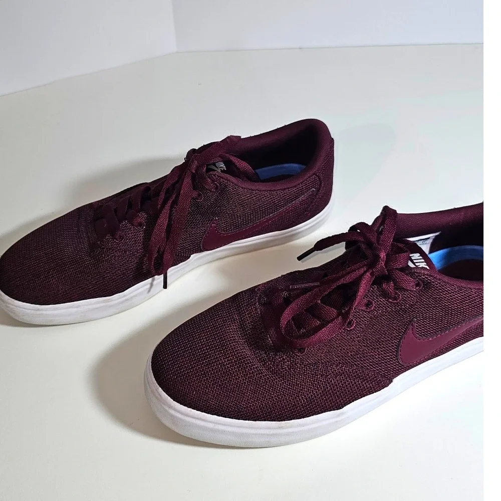 Nike SB Burgundy Mesh Low Top Sneakers Skate Shoes Men Size 10 - Picture 5 of 13